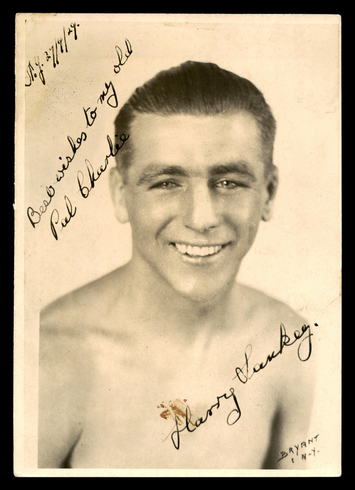 Harry Sankey Autographed 5x7 Photo UK Boxer 1929 "To Charlie Best Wishes" SKU #179773 - RSA