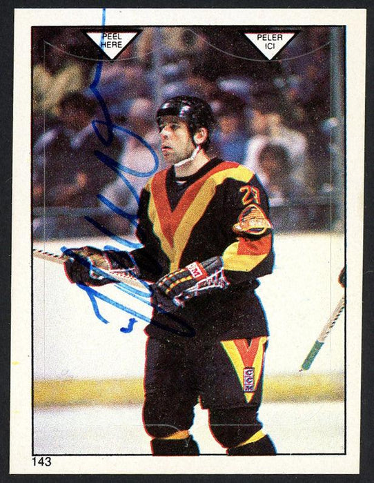 Jiri Bubla Autographed 1983-84 O-Pee-Chee Sticker Rookie Card #143 Vancouver Canucks SKU #154069 - RSA