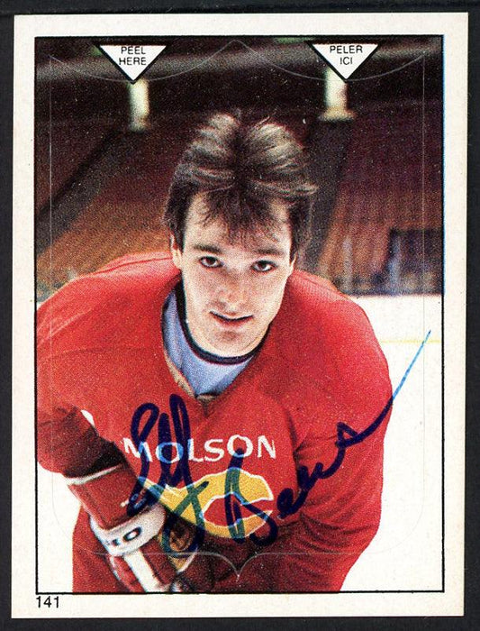 Ed Beers Autographed 1983-84 O-Pee-Chee Sticker Card #141 Calgary Flames SKU #154070 - RSA