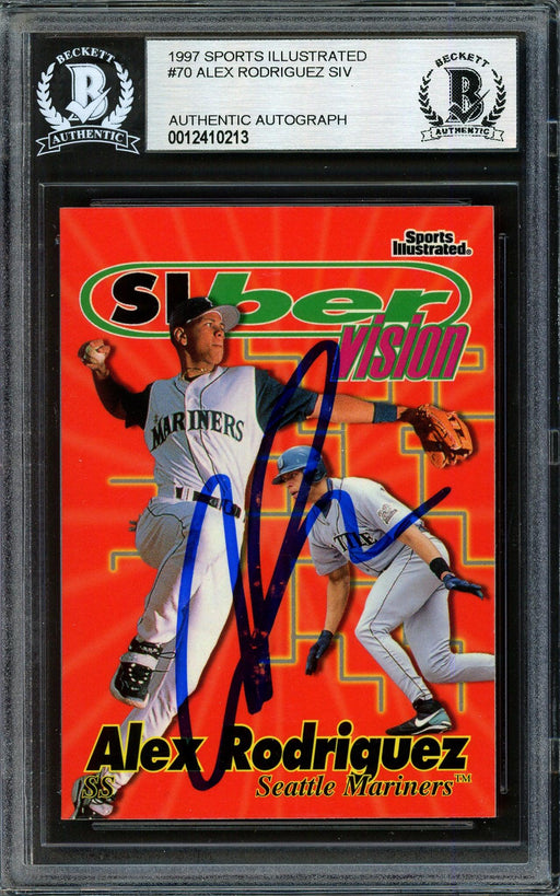 Alex Rodriguez Autographed 1997 Fleer Sports Illustrated Card #70 Seattle Mariners Beckett BAS #12410213 - RSA