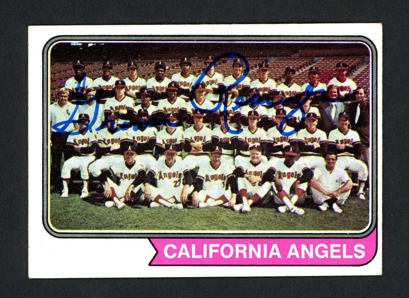 Grover Resinger Autographed 1974 Topps Card #114 California Angels SKU #165486 - RSA
