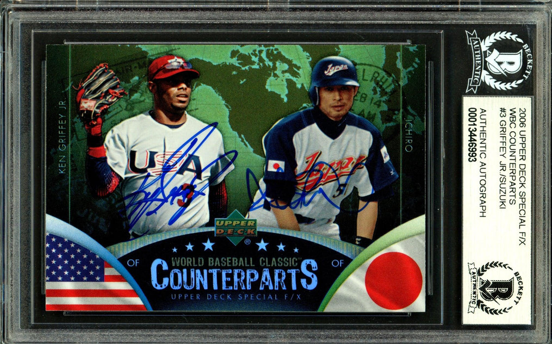 Ken Griffey Jr. & Ichiro Suzuki Autographed 2006 UD Special F/X Card #CP-3 Beckett BAS #13446993 - RSA