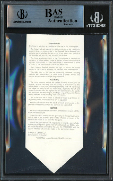 Ken Griffey Jr. Autographed 1992 All Star Game 2.5x5.5 Ticket Seattle Mariners "92 AS MVP" Beckett BAS #13447229 - RSA