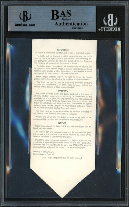 Ken Griffey Jr. Autographed 1992 All Star Game 2.5x5.5 Ticket Seattle Mariners "92 AS MVP" Beckett BAS #13447233 - RSA
