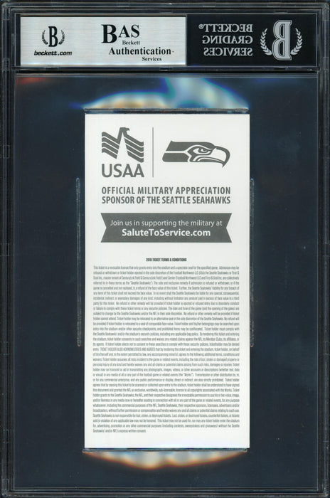 Russell Wilson Autographed 2018 3x6 Ticket Seattle Seahawks Vs. Packers 11-15-18 Beckett BAS #13447257 - RSA