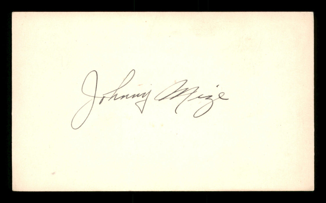 Johnny Mize Autographed 3x5 Index Card St. Louis Cardinals, New York Yankees SKU #200827 - RSA