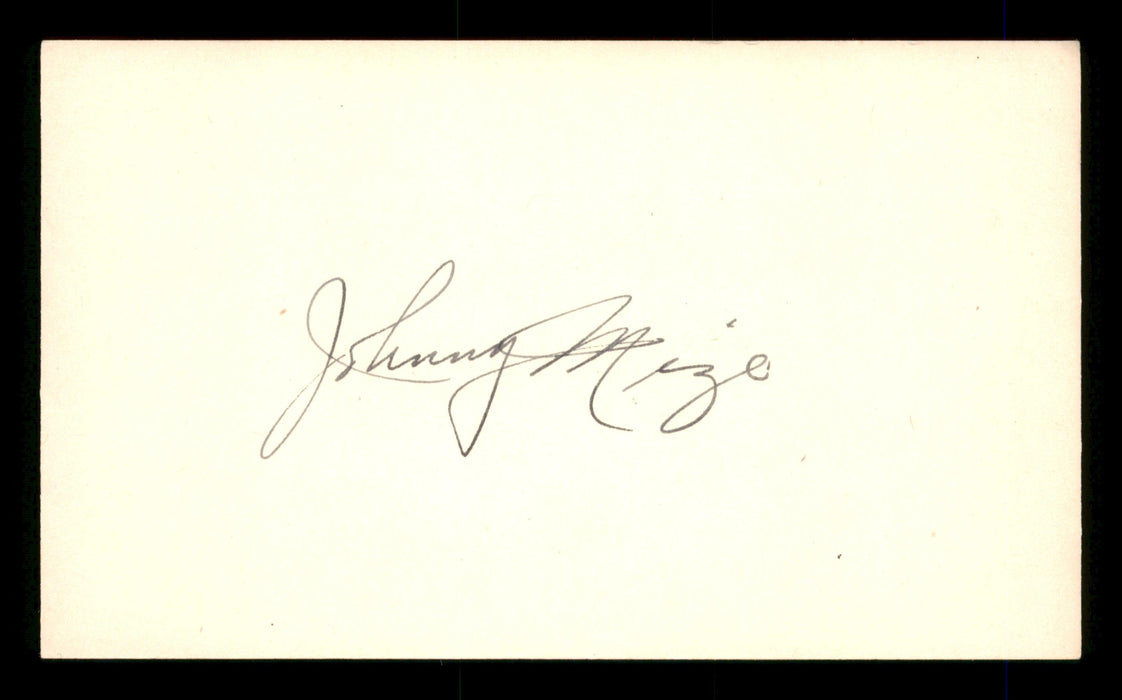 Johnny Mize Autographed 3x5 Index Card St. Louis Cardinals, New York Yankees SKU #200830 - RSA