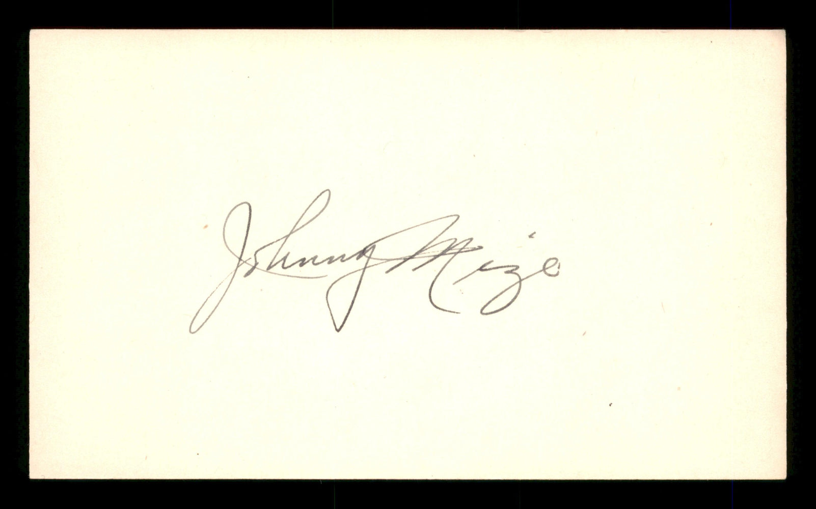 Johnny Mize Autographed 3x5 Index Card St. Louis Cardinals, New York Yankees SKU #200830 - RSA