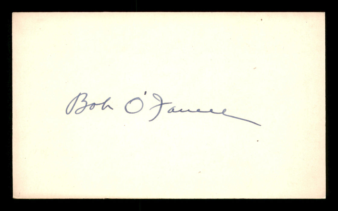 Bob O'Farrell Autographed 3x5 Index Card Chicago Cubs SKU #200832 - RSA