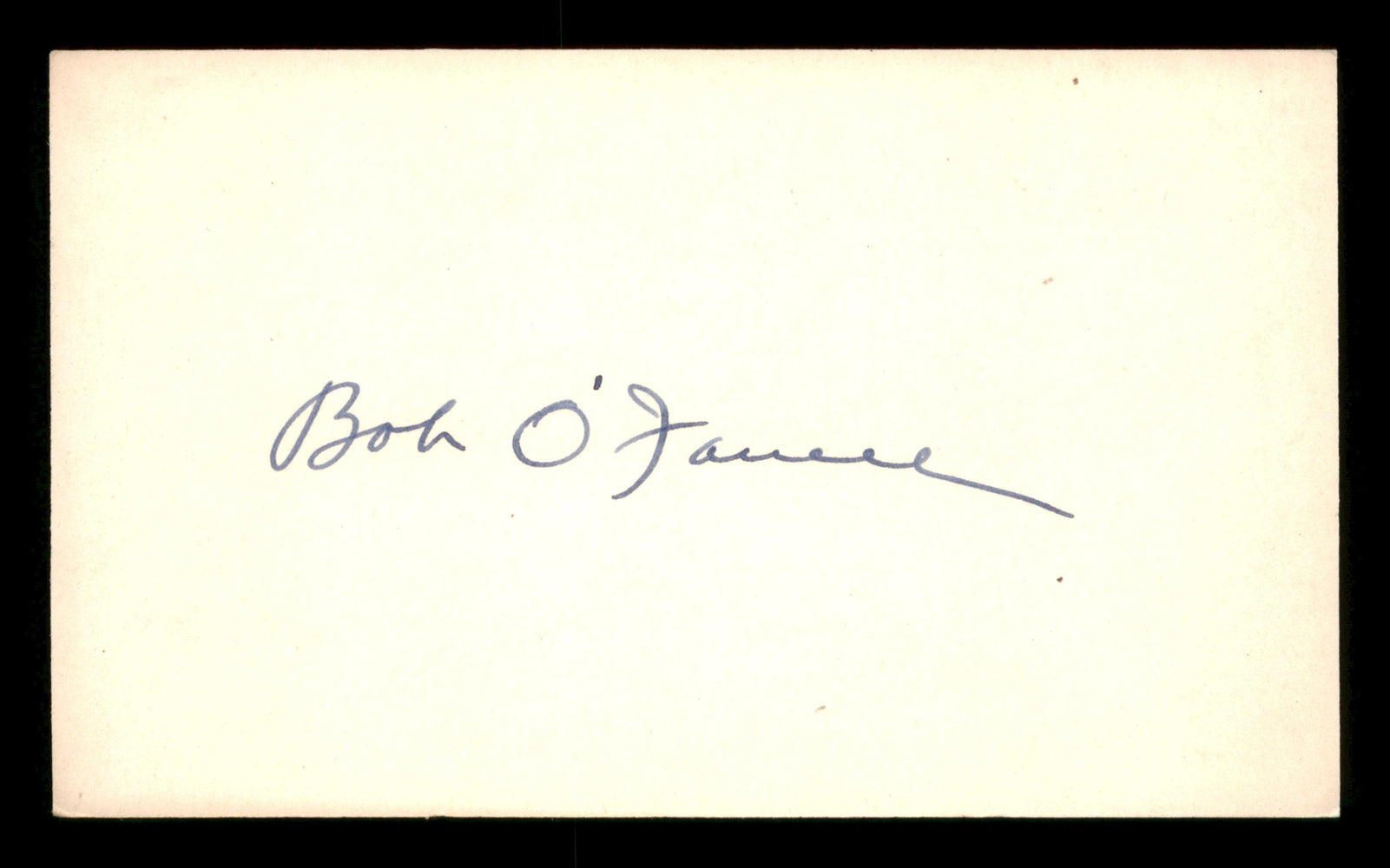 Bob O'Farrell Autographed 3x5 Index Card Chicago Cubs SKU #200832 - RSA