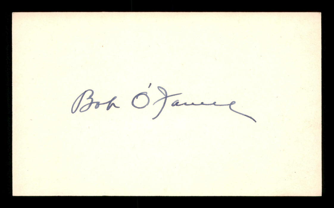 Bob O'Farrell Autographed 3x5 Index Card Chicago Cubs SKU #200833 - RSA
