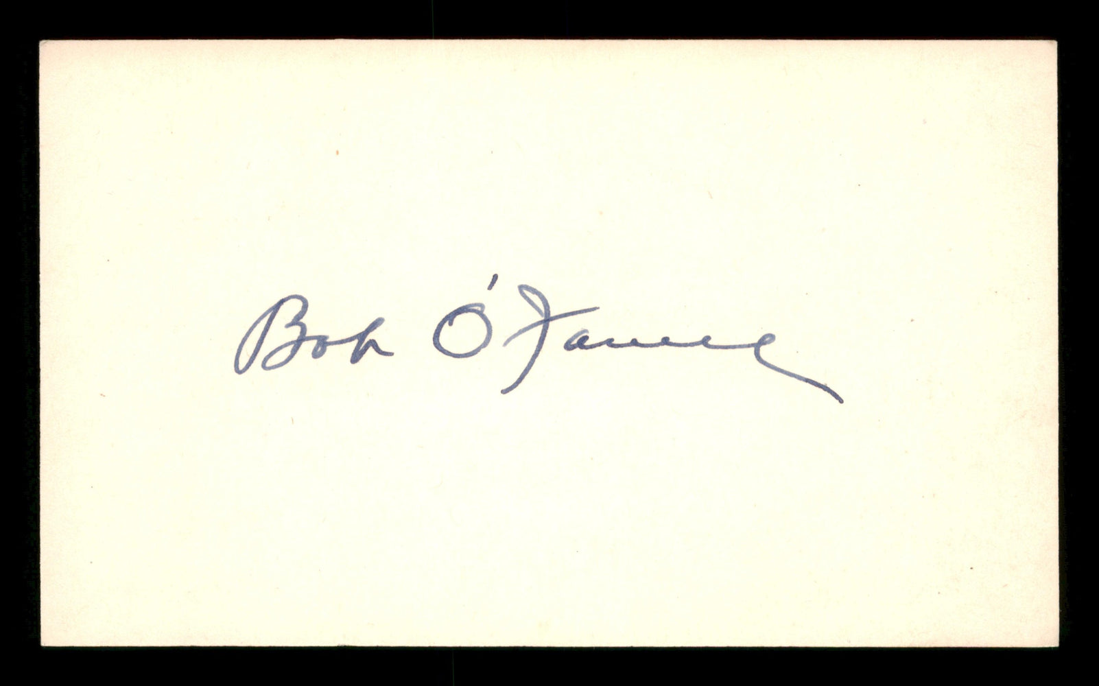 Bob O'Farrell Autographed 3x5 Index Card Chicago Cubs SKU #200833 - RSA