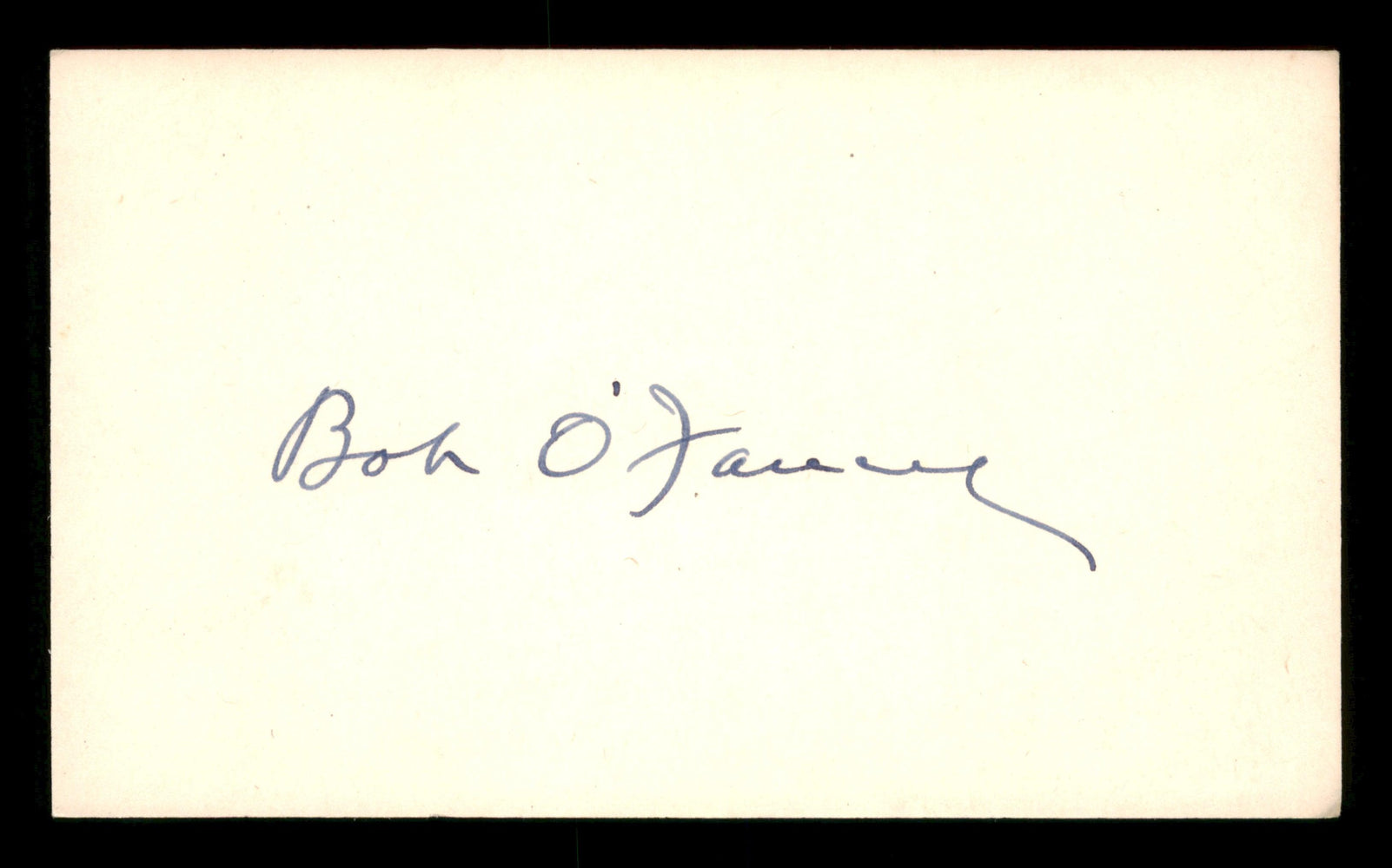 Bob O'Farrell Autographed 3x5 Index Card Chicago Cubs SKU #200834 - RSA