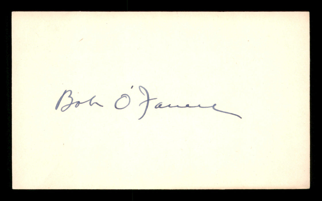 Bob O'Farrell Autographed 3x5 Index Card Chicago Cubs SKU #200835 - RSA