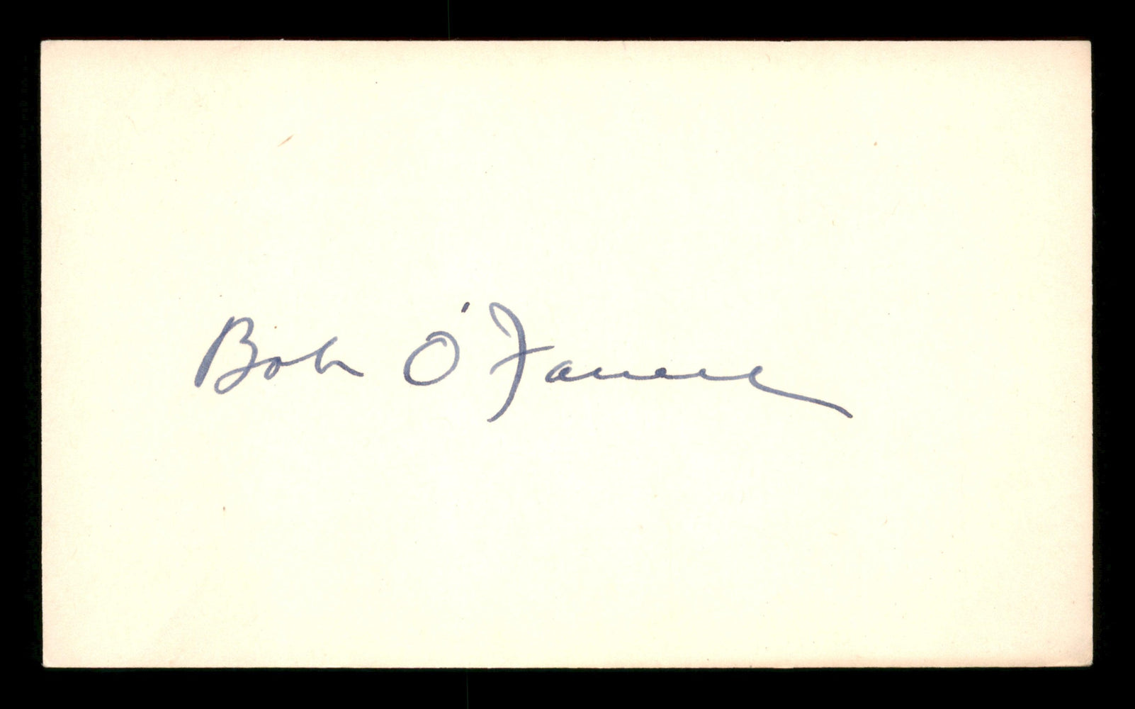 Bob O'Farrell Autographed 3x5 Index Card Chicago Cubs SKU #200835 - RSA