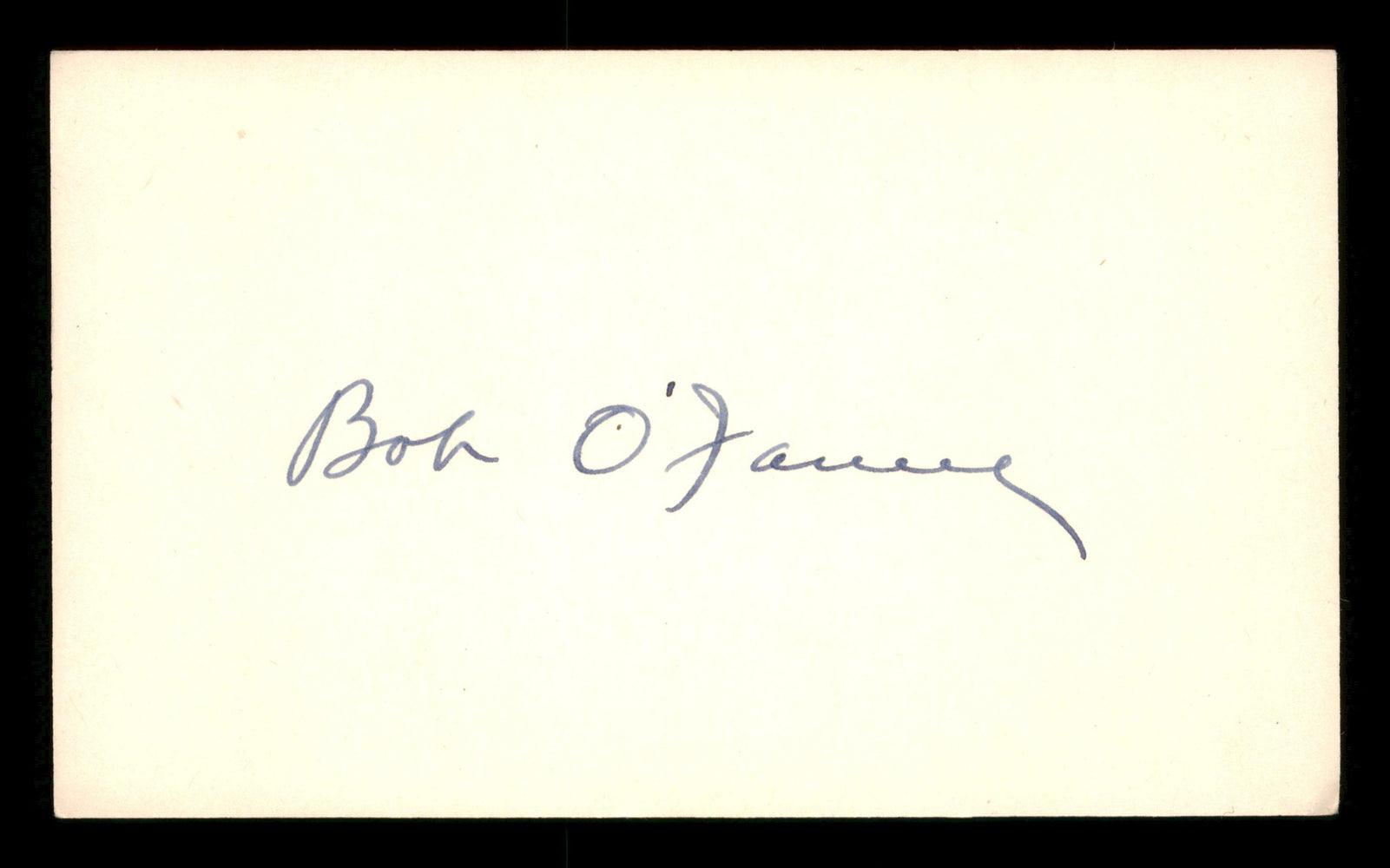 Bob O'Farrell Autographed 3x5 Index Card Chicago Cubs SKU #200836 - RSA