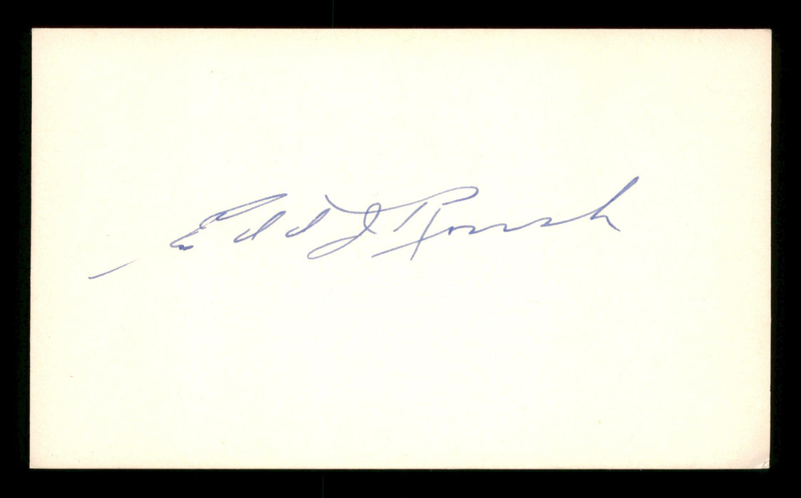 Edd Roush Autographed 3x5 Index Card Cincinnati Reds SKU #200840 - RSA