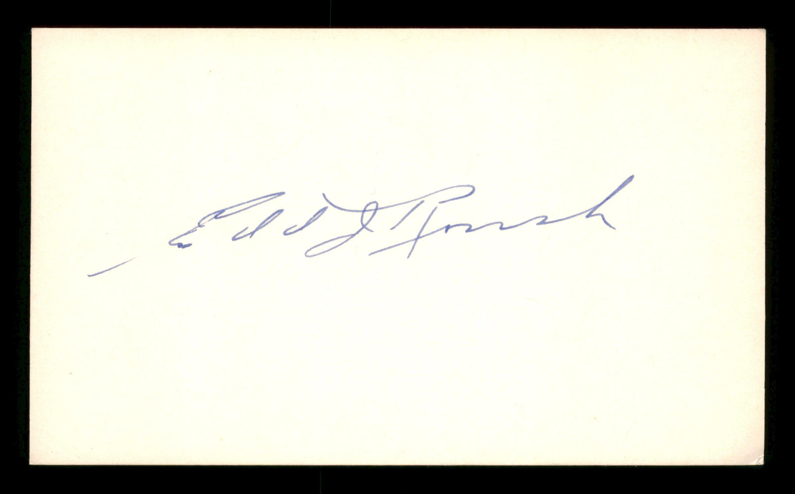 Edd Roush Autographed 3x5 Index Card Cincinnati Reds SKU #200840 - RSA