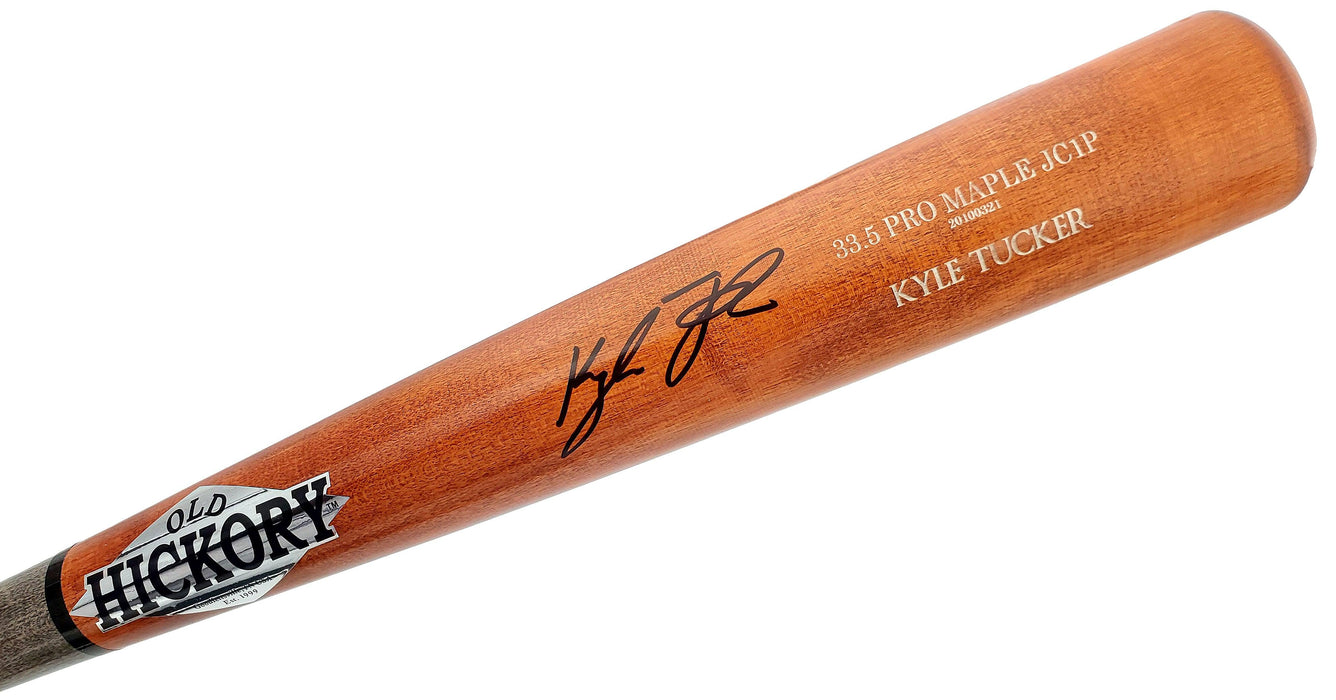 Kyle Tucker Autographed Brown Old Hickory Game Model Bat Houston Astros Beckett BAS Stock #200451 - RSA