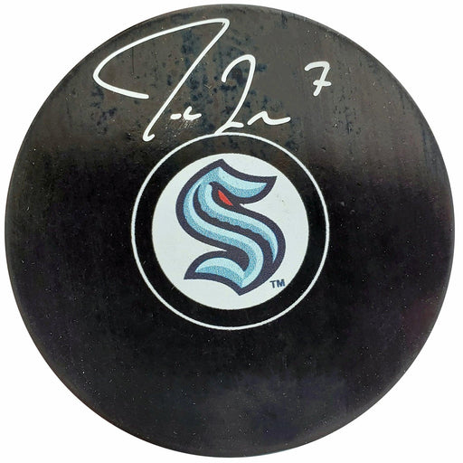 Jordan Eberle Autographed Official Seattle Kraken Logo Hockey Puck Fanatics Holo Stock #200454 - RSA