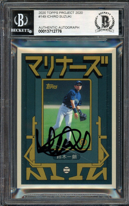 Ichiro Suzuki Autographed Topps Project 2020 Grotesk Card #149 Seattle Mariners Auto Grade Gem Mint 10 Black #2/10 Beckett BAS #13712776 - RSA