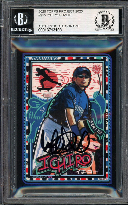 Ichiro Suzuki Autographed Topps Project 2020 Efdot Card #215 Seattle Mariners Auto Grade Gem Mint 10 Black #/10 Beckett BAS Stock #201005 - RSA