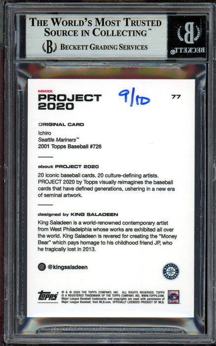 Ichiro Suzuki Autographed Topps Project 2020 King Saladeen Card #77 Seattle Mariners Gold #/10 Beckett BAS Stock #201089 - RSA