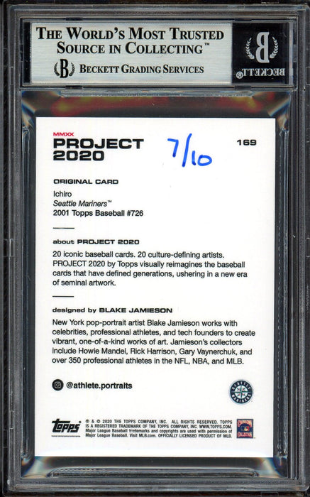 Ichiro Suzuki Autographed Topps Project 2020 Blake Jamieson Card #169 Seattle Mariners Lime Green #7/10 Beckett BAS #13713802 - RSA