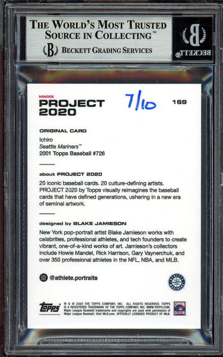 Ichiro Suzuki Autographed Topps Project 2020 Blake Jamieson Card #169 Seattle Mariners Teal #7/10 Beckett BAS #13713808 - RSA