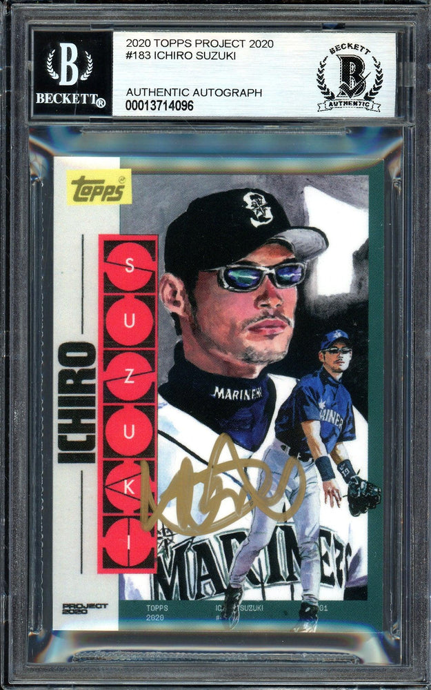 Ichiro Suzuki Autographed Topps Project 2020 Jacob Rochester Card #183 Seattle Mariners Gold #3/10 Beckett BAS #13714096 - RSA