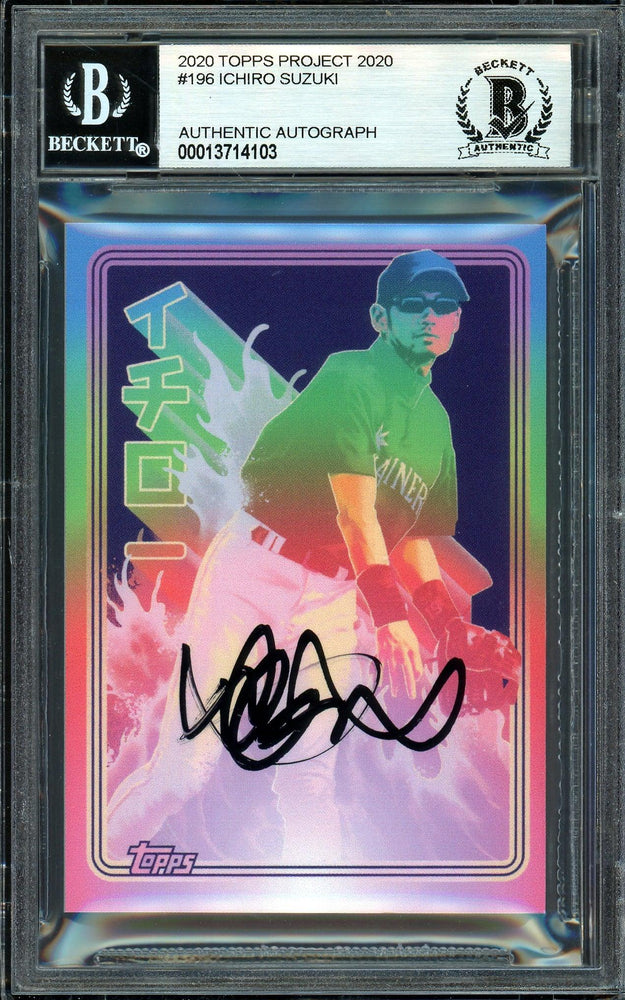 Ichiro Suzuki Autographed Topps Project 2020 Matt Taylor Card #196 Seattle Mariners Black #4/10 Beckett BAS #13714103 - RSA