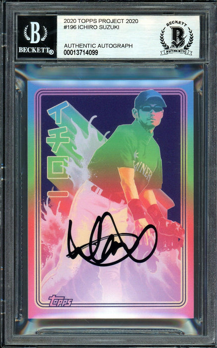 Ichiro Suzuki Autographed Topps Project 2020 Matt Taylor Card #196 Seattle Mariners Black #2/10 Beckett BAS #13714099 - RSA