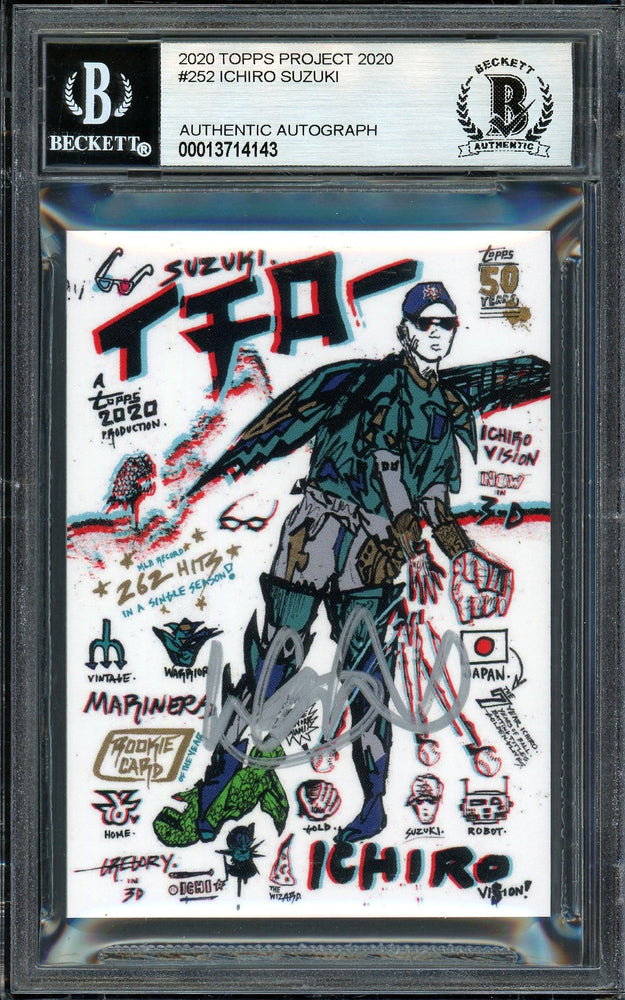 Ichiro Suzuki Autographed Topps Project 2020 Gregory Siff Card #252 Seattle Mariners Silver #1/1 Beckett BAS #13714143 - RSA