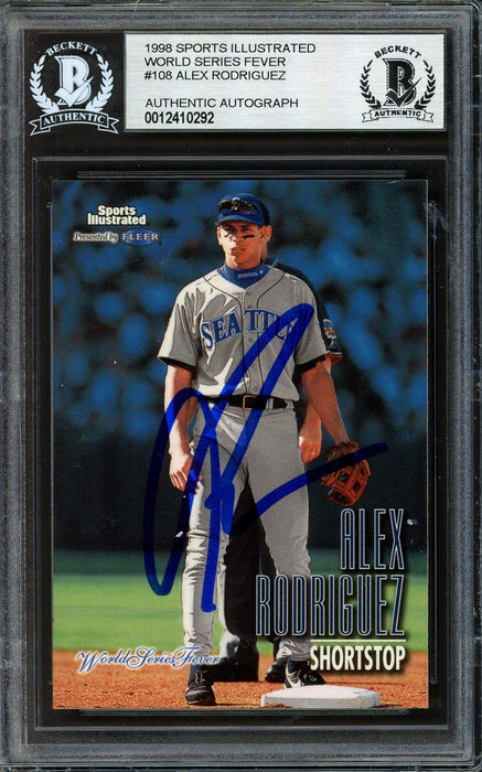 Alex Rodriguez Autographed 1998 Fleer Sports Illustrated Card #108 Seattle Mariners Beckett BAS #12410292 - RSA