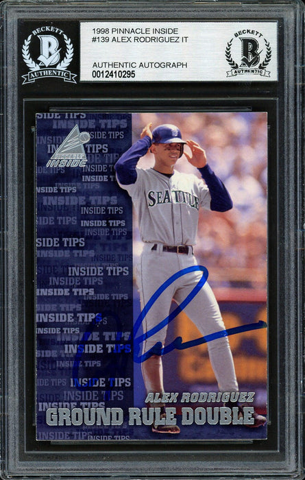 Alex Rodriguez Autographed 1998 Pinnacle Inside Card #139 Seattle Mariners Beckett BAS #12410295 - RSA