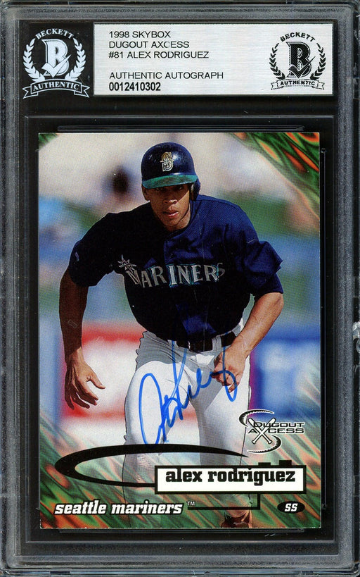 Alex Rodriguez Autographed 1998 Skybox Dugout Access Card #81 Seattle Mariners Beckett BAS #12410302 - RSA
