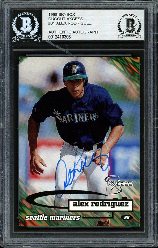 Alex Rodriguez Autographed 1998 Skybox Dugout Access Card #81 Seattle Mariners Beckett BAS #12410303 - RSA