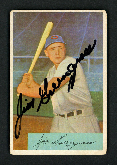 Jim Greengrass Autographed 1954 Bowman Card #28 Cincinnati Reds SKU #156962 - RSA