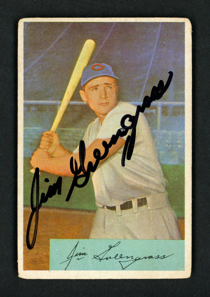 Jim Greengrass Autographed 1954 Bowman Card #28 Cincinnati Reds SKU #156962 - RSA