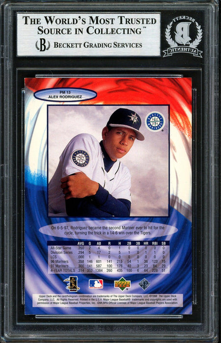 Alex Rodriguez Autographed 1998 Upper Deck Pepsi Foil Card #PM13 Seattle Mariners Beckett BAS #12410317 - RSA
