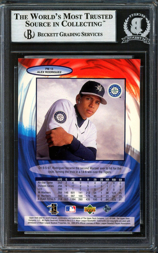 Alex Rodriguez Autographed 1998 Upper Deck Pepsi Foil Card #PM13 Seattle Mariners Beckett BAS #12410312 - RSA