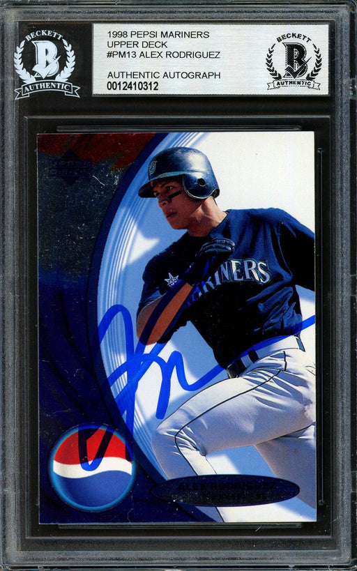 Alex Rodriguez Autographed 1998 Upper Deck Pepsi Foil Card #PM13 Seattle Mariners Beckett BAS #12410312 - RSA