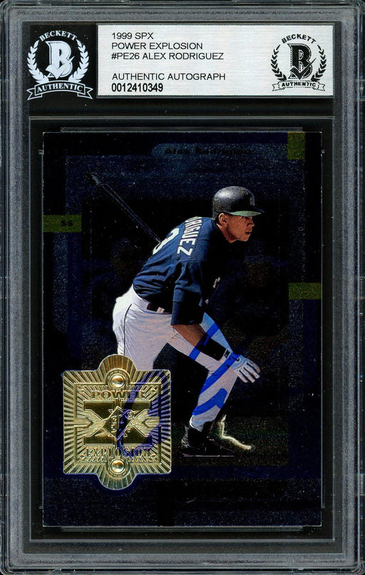 Alex Rodriguez Autographed 1999 SPX Power Explosion Card #PE26 Seattle Mariners Beckett BAS #12410349 - RSA