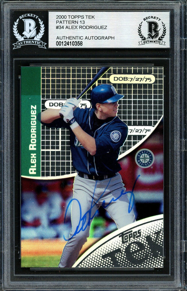 Alex Rodriguez Autographed 2000 Topps Tek Card #34-13 Seattle Mariners Beckett BAS #12410358 - RSA