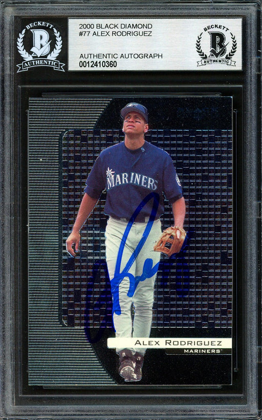 Alex Rodriguez Autographed 2000 Upper Deck Black Diamond Card #77 Seattle Mariners Beckett BAS #12410360 - RSA