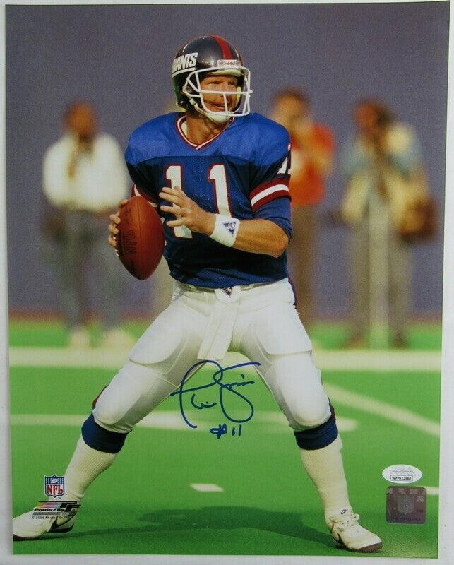 phil simms signed 11x14 photo jsa witness coa certificate of authenticity