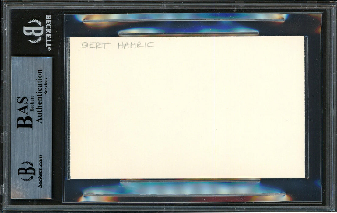 Bert Hamric Autographed 3x5 Index Card Brooklyn Dodgers Beckett BAS #12410506 - RSA