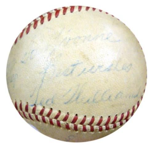 Ted Williams Autographed Official AL Harridge Baseball Boston Red Sox "To Yvonne, Best Wishes" 1950's Vintage Signature PSA/DNA #K39921 - RSA