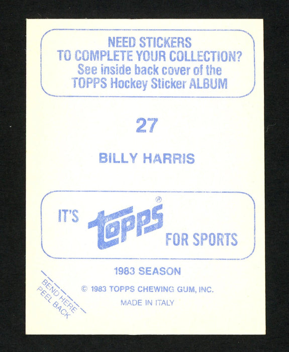 Billy Harris Autographed 1983-84 Topps Sticker Card #27 Toronto Maple Leafs SKU #154100 - RSA