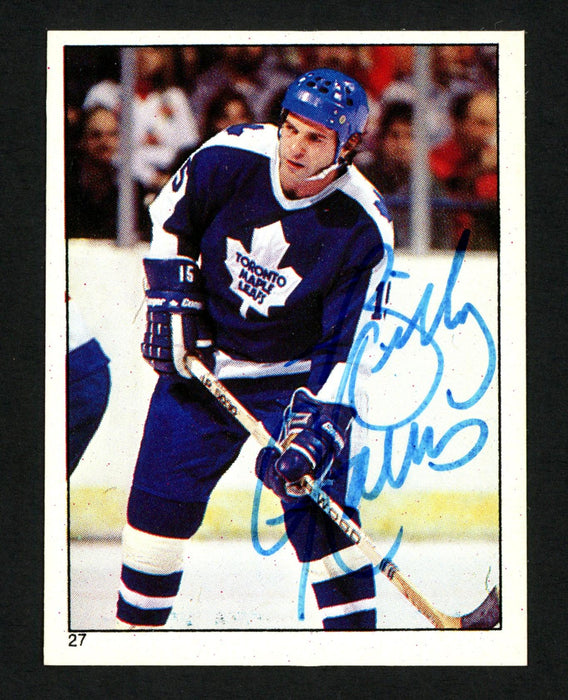 Billy Harris Autographed 1983-84 Topps Sticker Card #27 Toronto Maple Leafs SKU #154100 - RSA